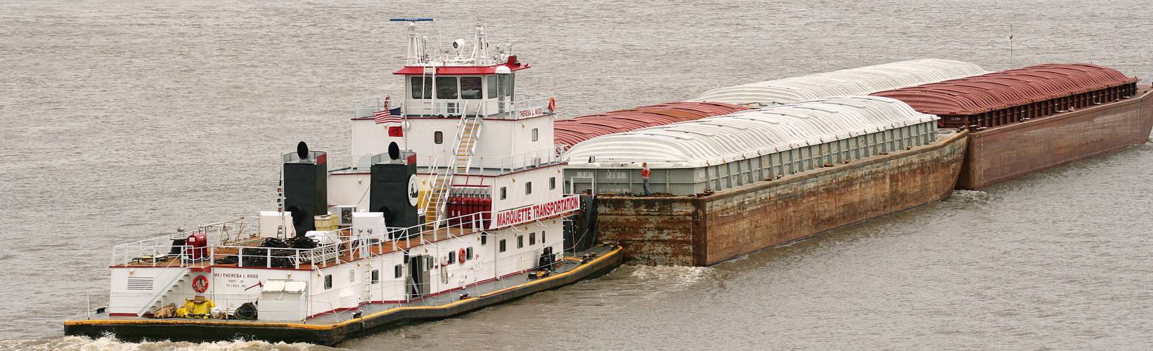 Barge on the Mississippi River
